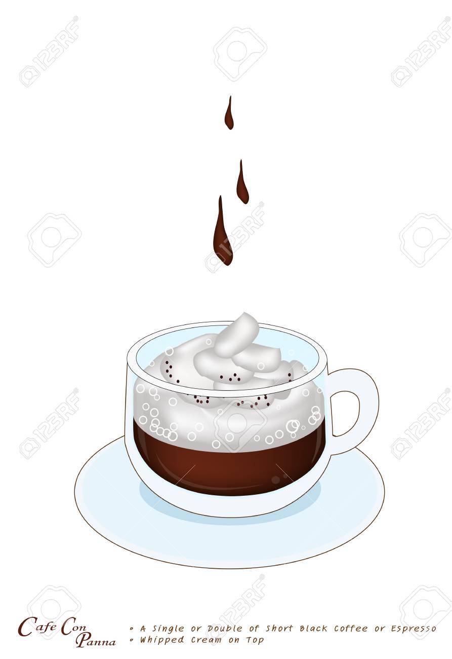 A Cup Of Espresso Con Panna Isolated On White Background Rh 123rf Com A Cup Of Espresso Con Panna Isolated On White Background Rh 123rf Com