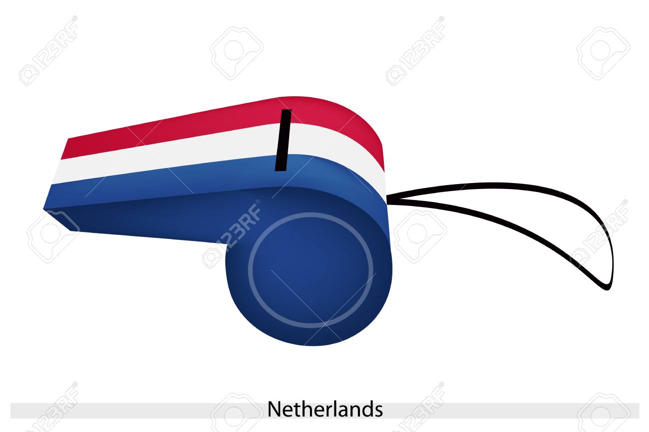 笛 スポーツ コンセプト 政治的シンボルにオランダの国旗の赤 白