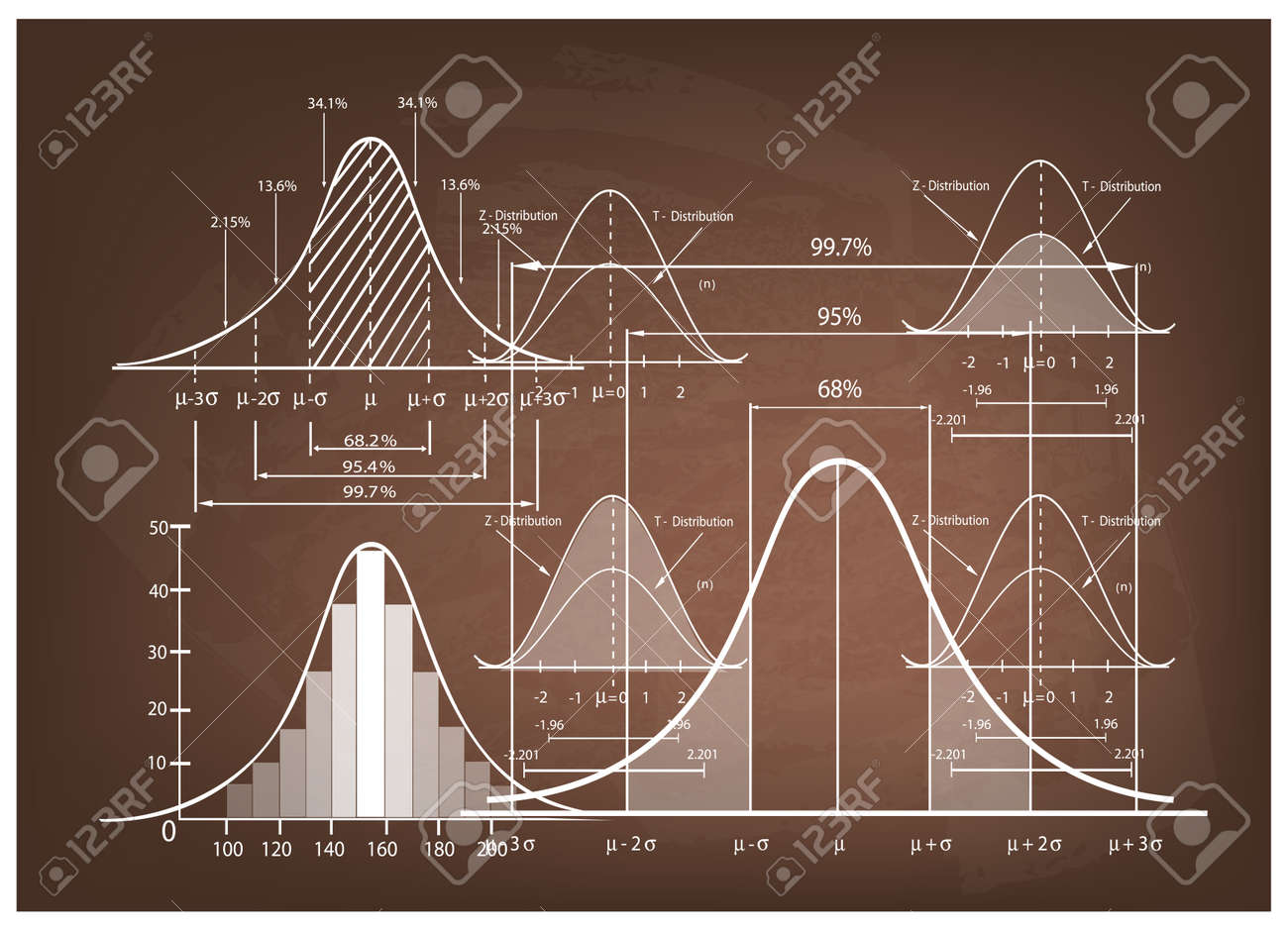 Business and Marketing Concepts, Illustration of Standard Deviation Diagram, Gaussian Bell or Normal Distribution Curve Population Pyramid Chart for Sample Size Determination. - 61524339 Business and Marketing Concepts, Illustration of Standard Deviation Diagram, Gaussian Bell or Normal Distribution Curve Population Pyramid Chart for Sample Size Determination. - 61524339
