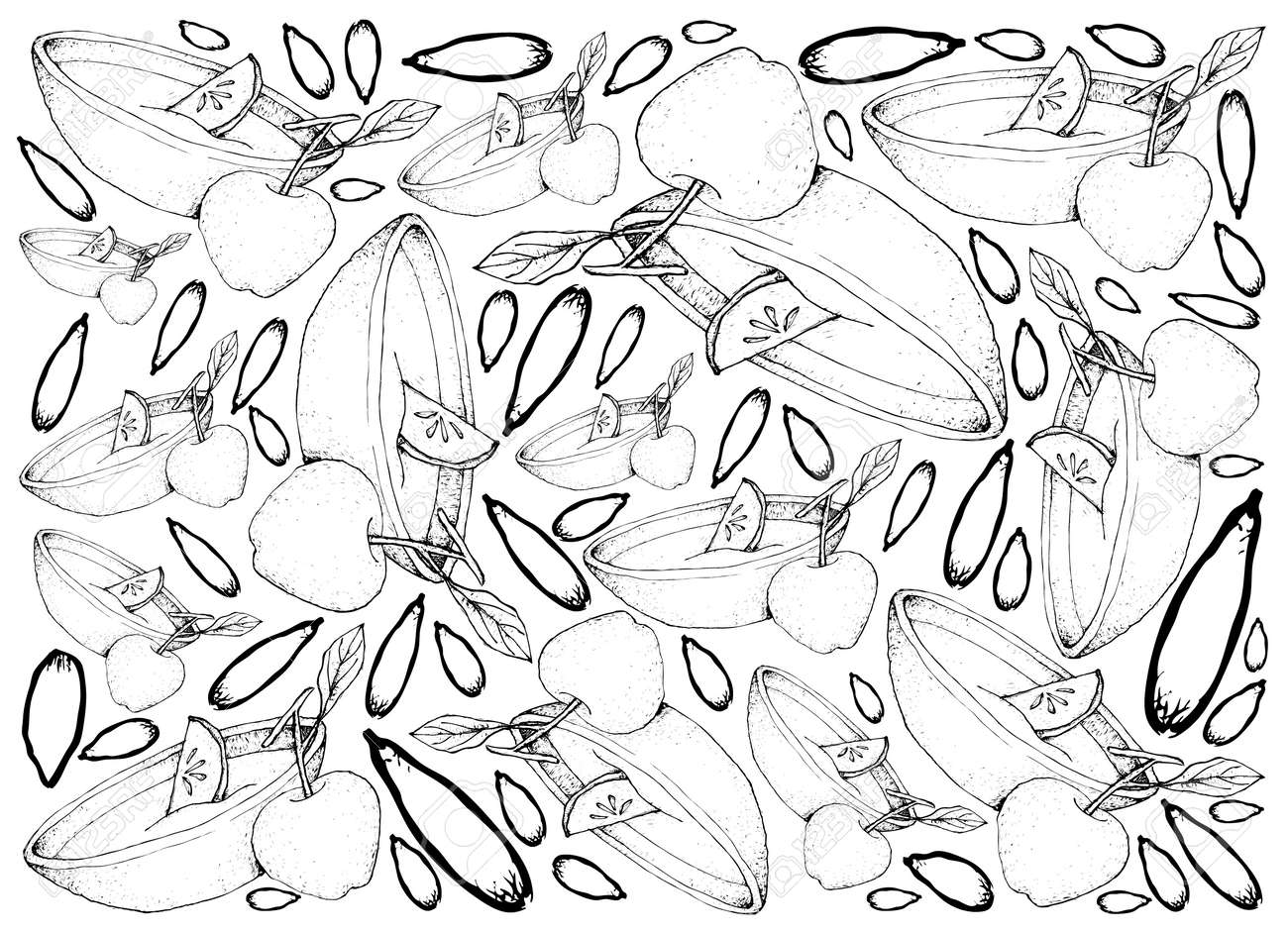 背景イラスト手描きのワッセイルや伝統的な飲み物のスケッチは クリスマスシーズンのためのサイダー ブランデー リンゴやスパイスで作られています のイラスト素材 ベクタ Image