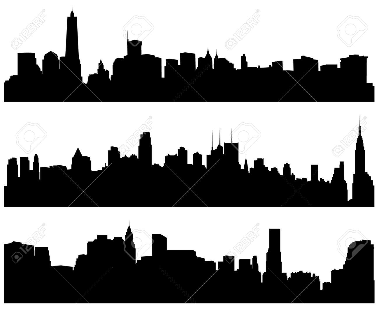 city skylines silhouette on white background royalty free cliparts