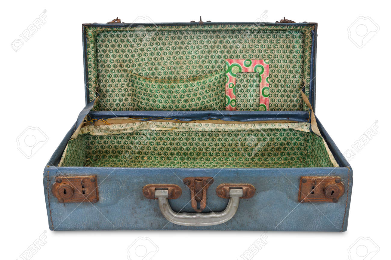 blue vintage suitcase