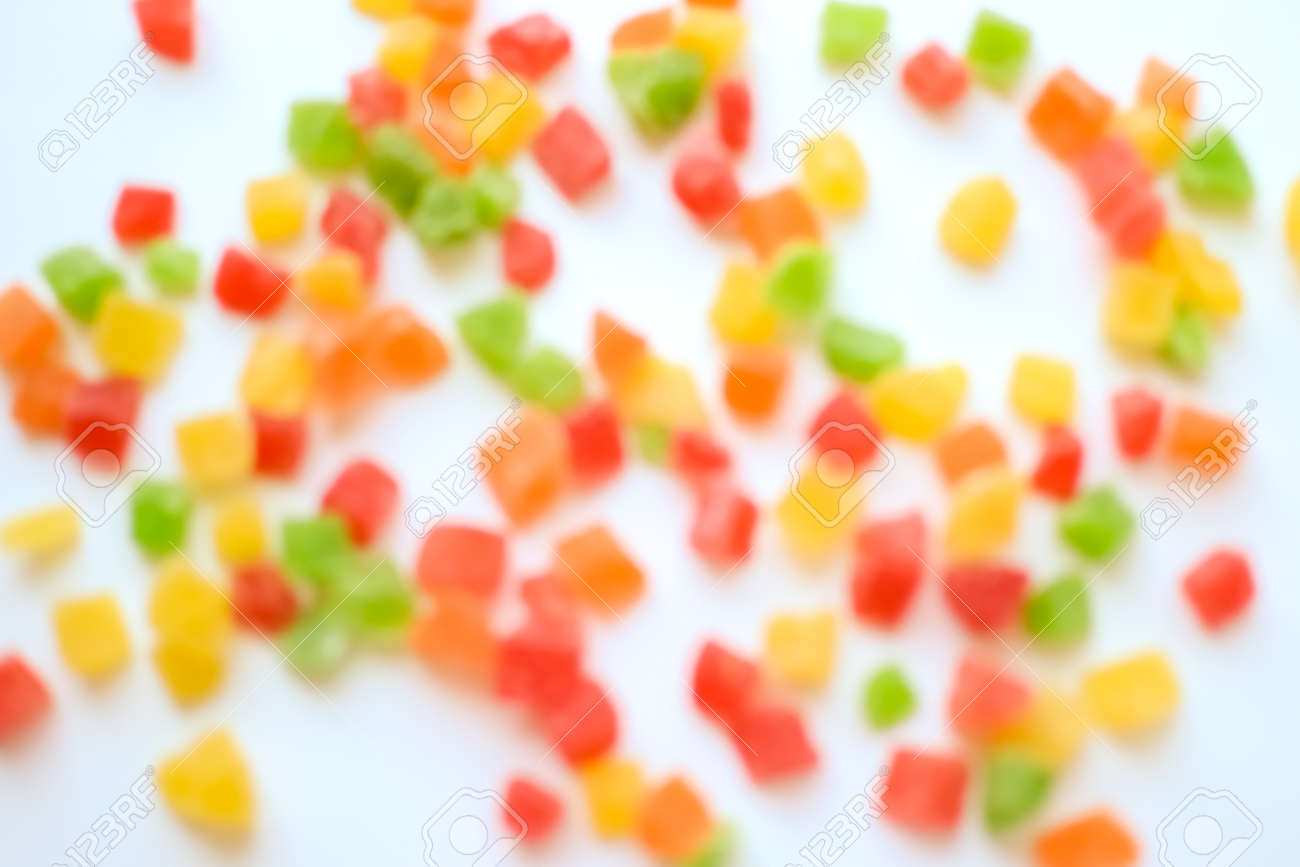dried pineapple apple cherry tinted with all colors of the rainbow