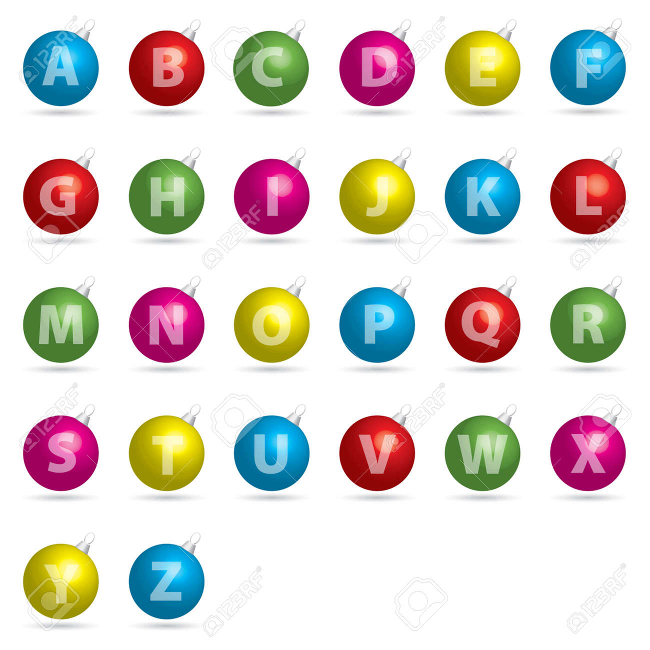 24 Boules De Noël Chacun Avec Une Lettre De Lalphabet