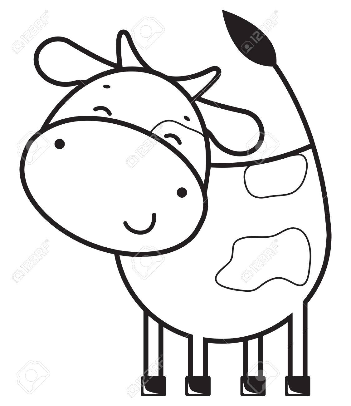 funny outline cow cow outline