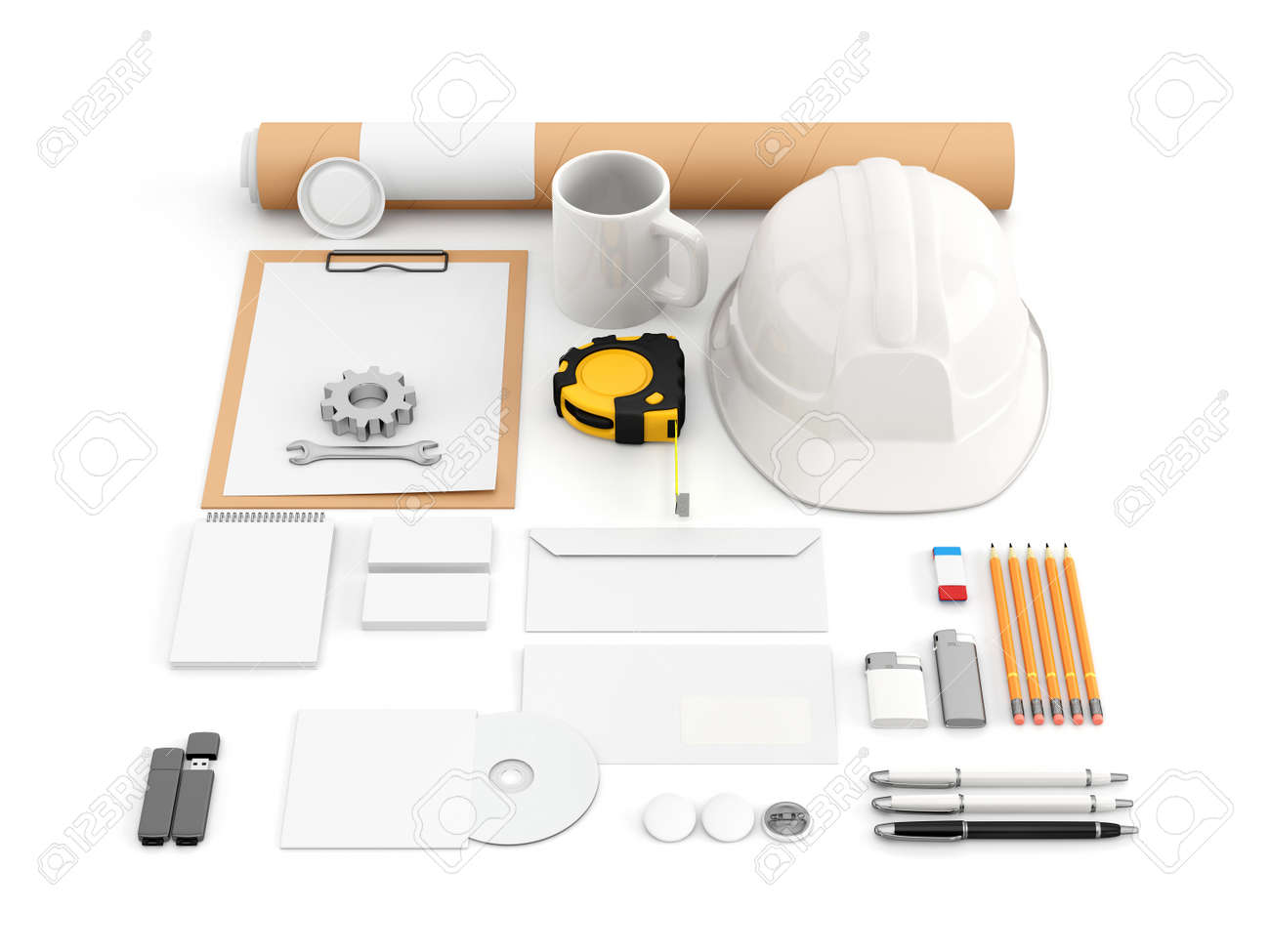 identity mock up for construction or industrial company set stock
