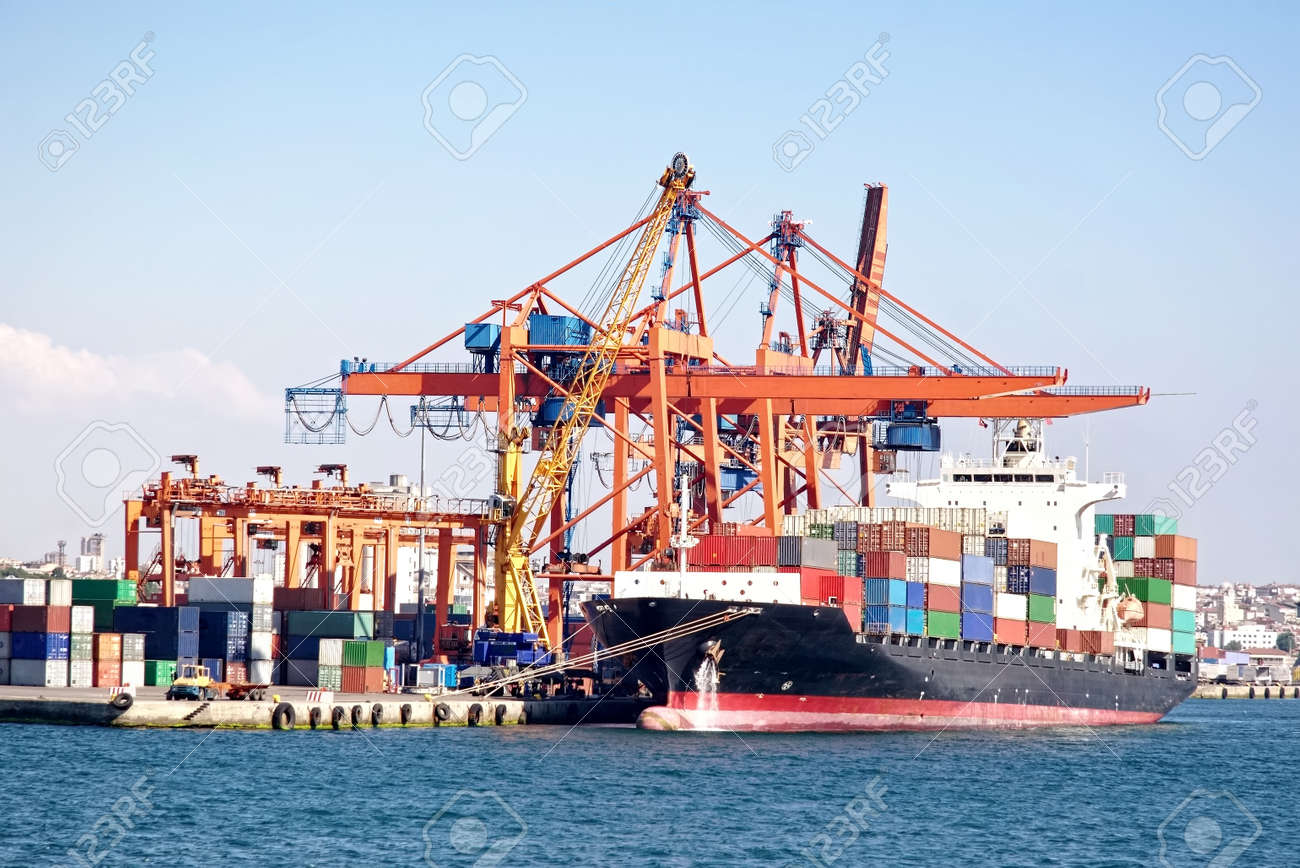 Busy industrial shipping terminal - 12745236 Busy industrial shipping terminal - 12745236