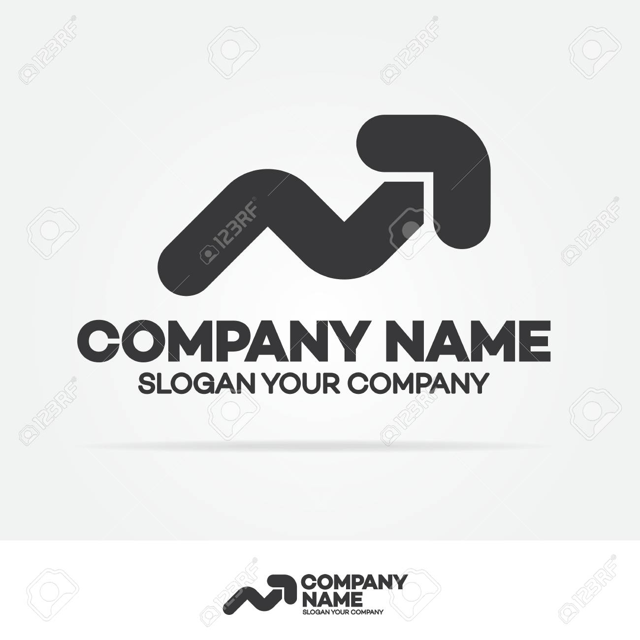 Progress Logo With Arrow Up Black Color For Growing Success