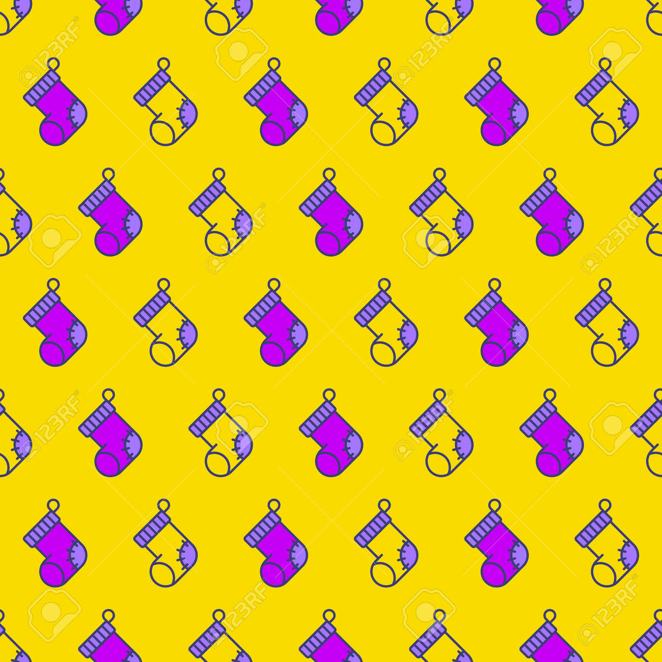 Download Christmas Socks Pattern Flat Color Style On Yellow Background Stock Photo Picture And Royalty Free Image Image 91131556 Yellowimages Mockups