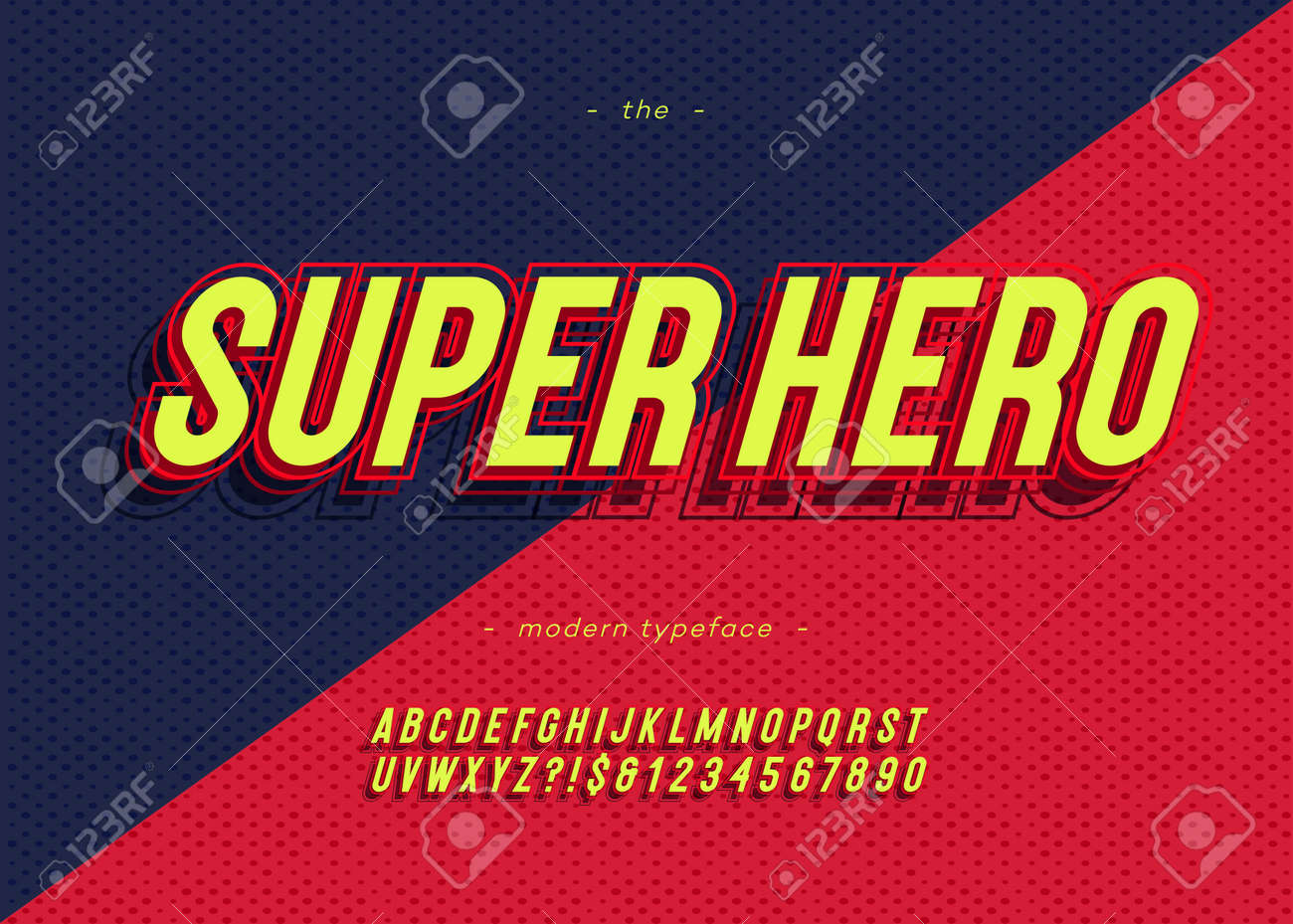 Vector Bold Super Hero Font Trendy Typography Color Style For Stock Photo Picture And Royalty Free Image Image 114023763