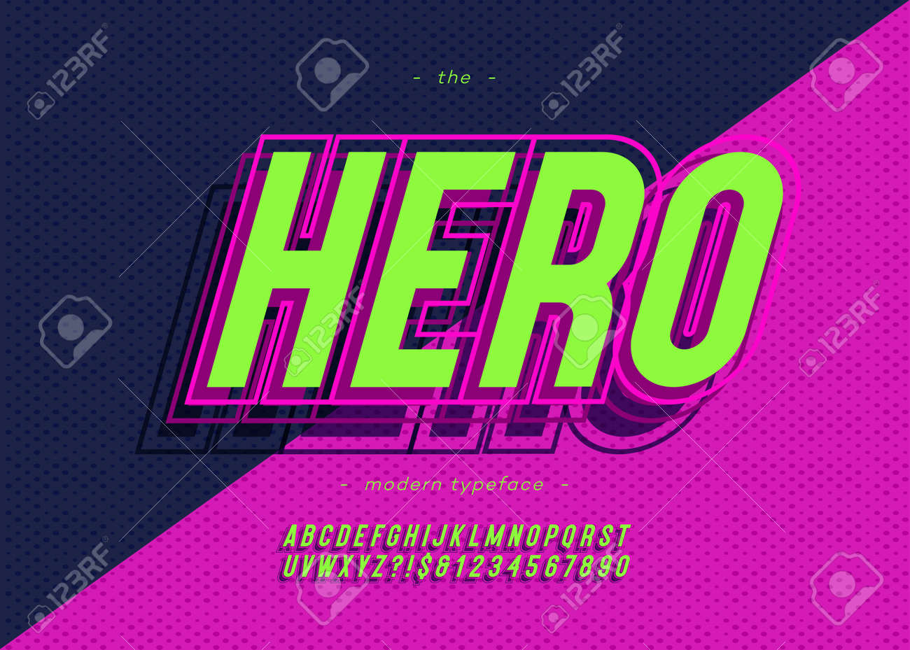 Vector Bold Hero Font Trendy Typography Color Style For Decoration Stock Photo Picture And Royalty Free Image Image 114025246
