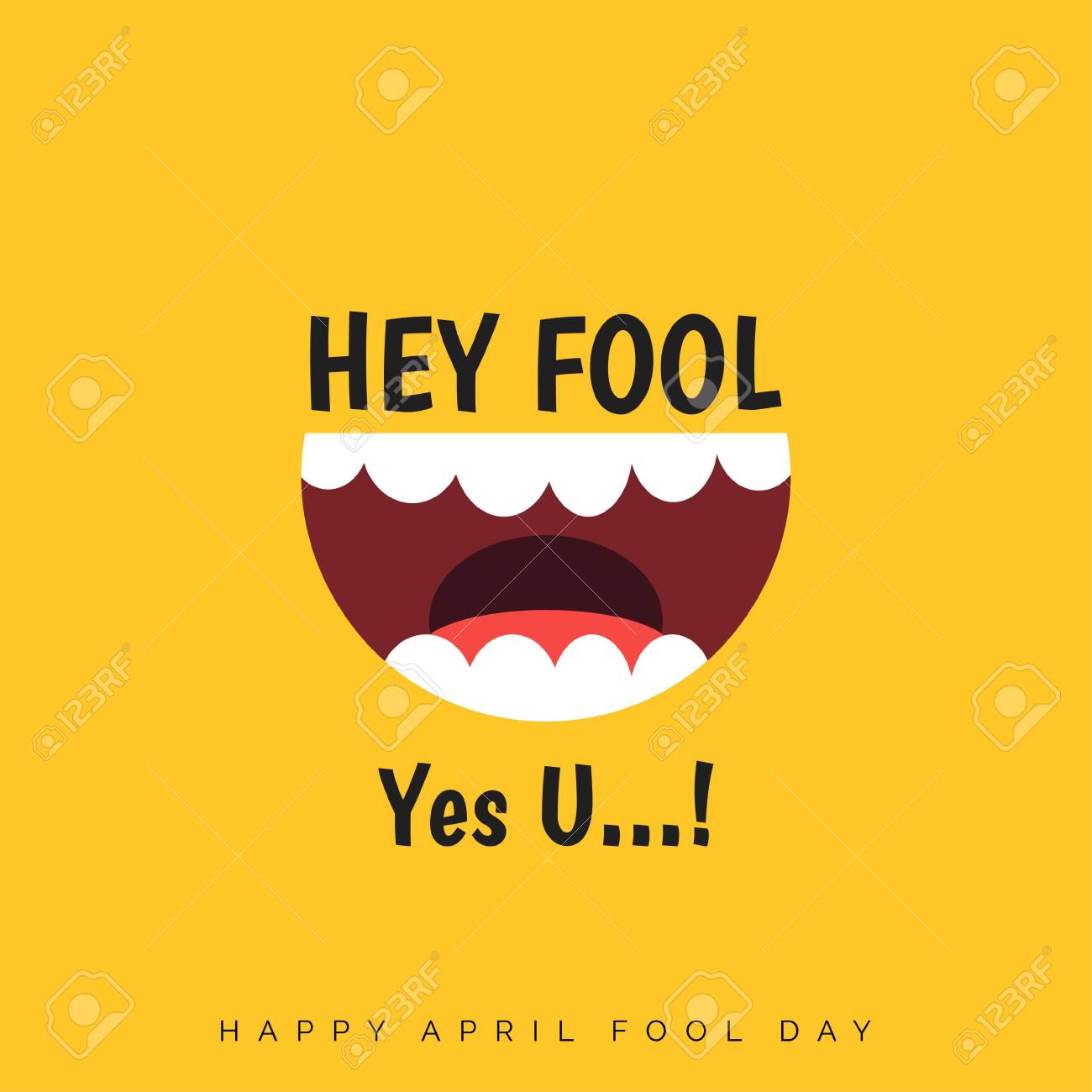 April Fools Day Lettering Typography On Yellow Background For Royalty Free Cliparts Vectors And Stock Illustration Image 104513363