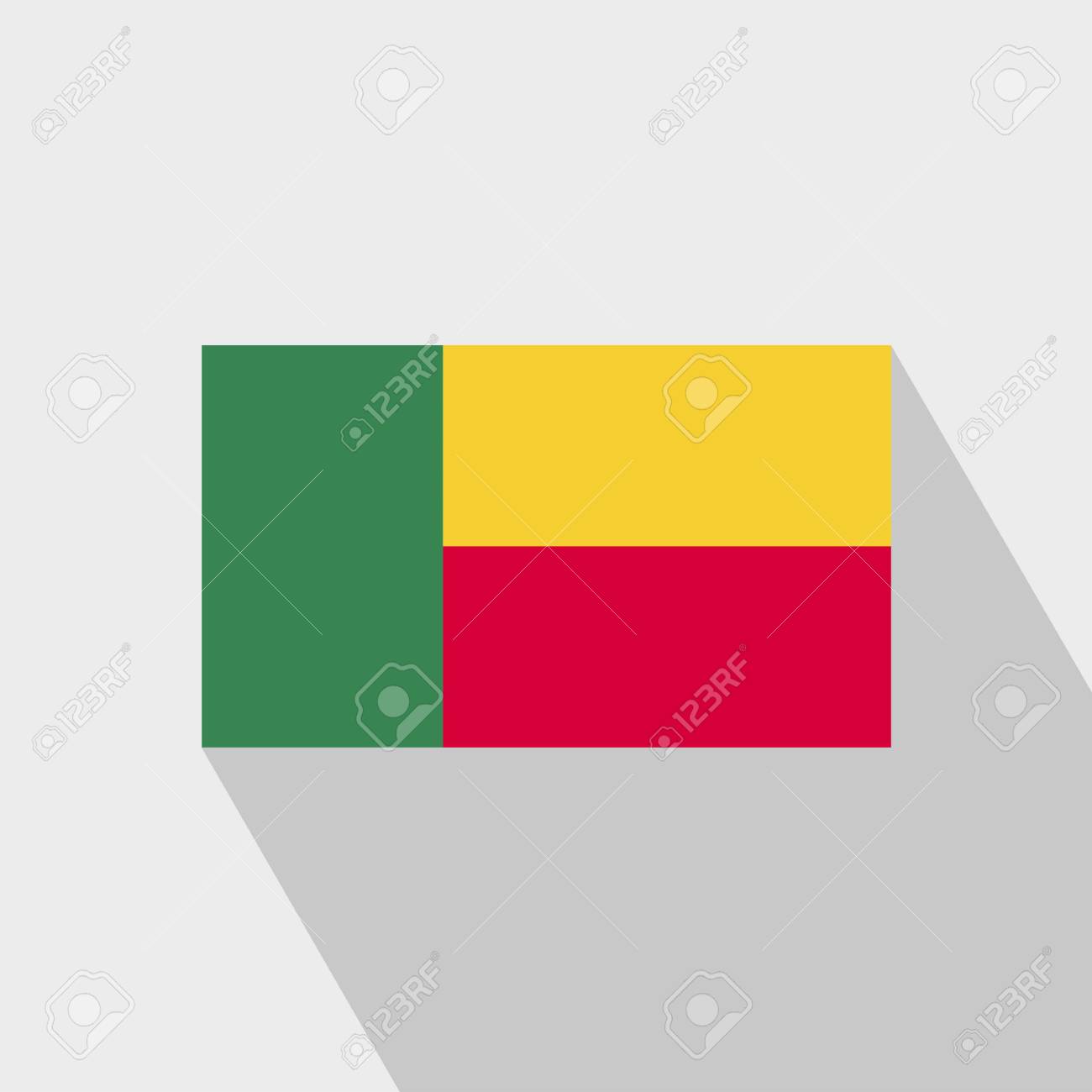 benin flag long shadow