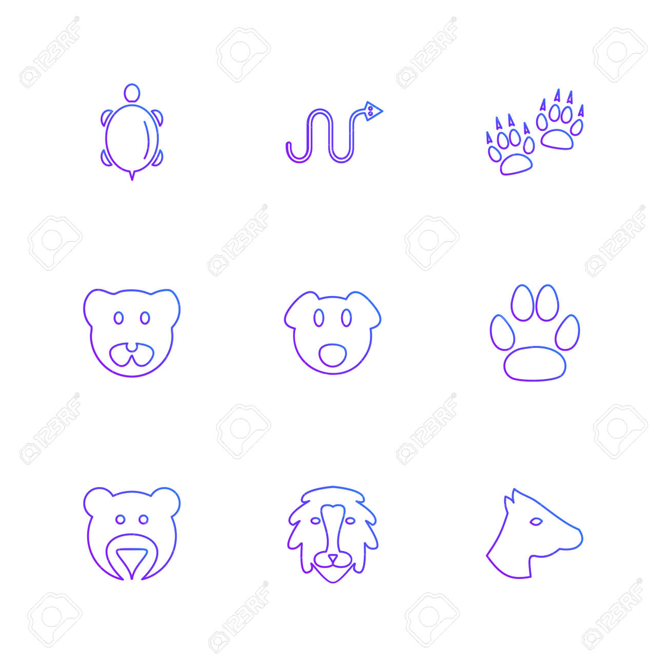 애완 동물 야생 조류 곰 사자 발 사냥 곤충 독수리 매 바퀴벌레 돼지 집 파리 아이콘 벡터 디자인 플랫 컬렉션 스타일 창의적인 아이콘  암탉 염소 소 로열티 무료 사진, 그림, 이미지 그리고