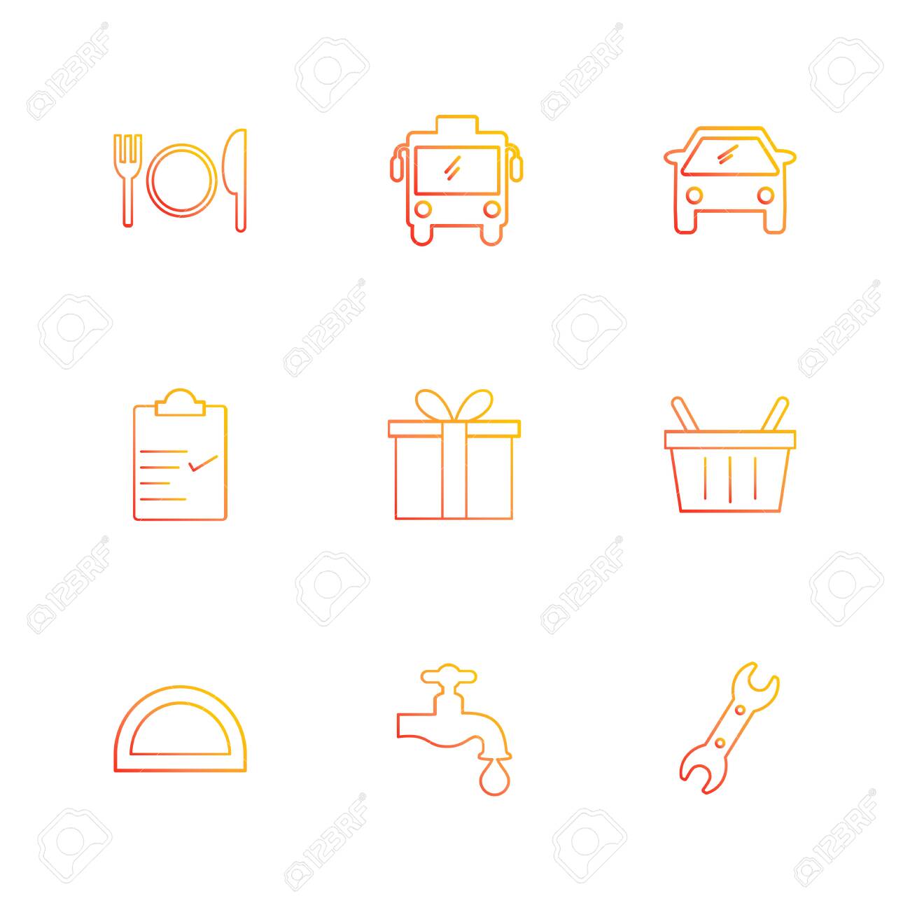 Bus Giftbox Tap Clipboard Transport Travel