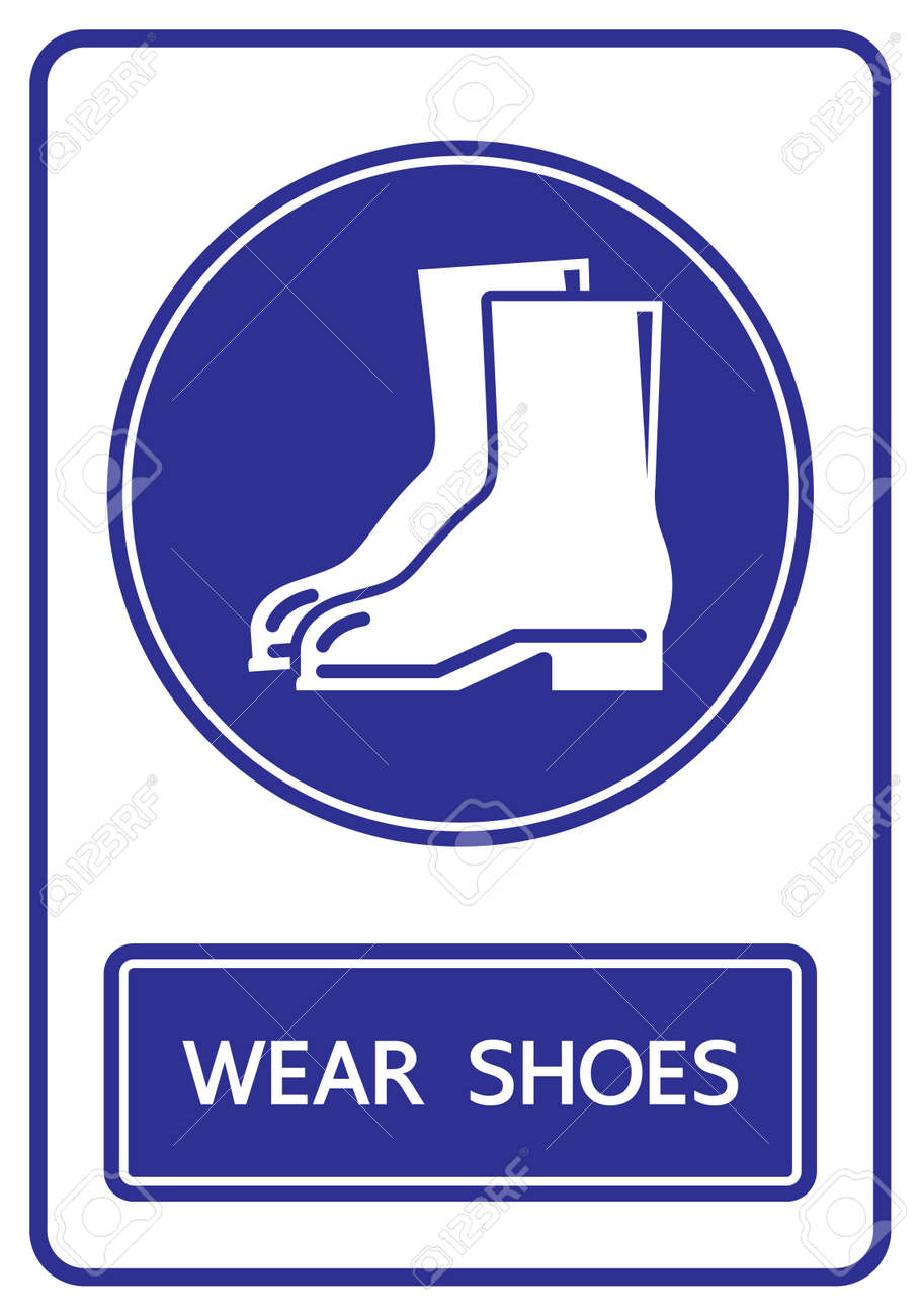 wear safety boots sign