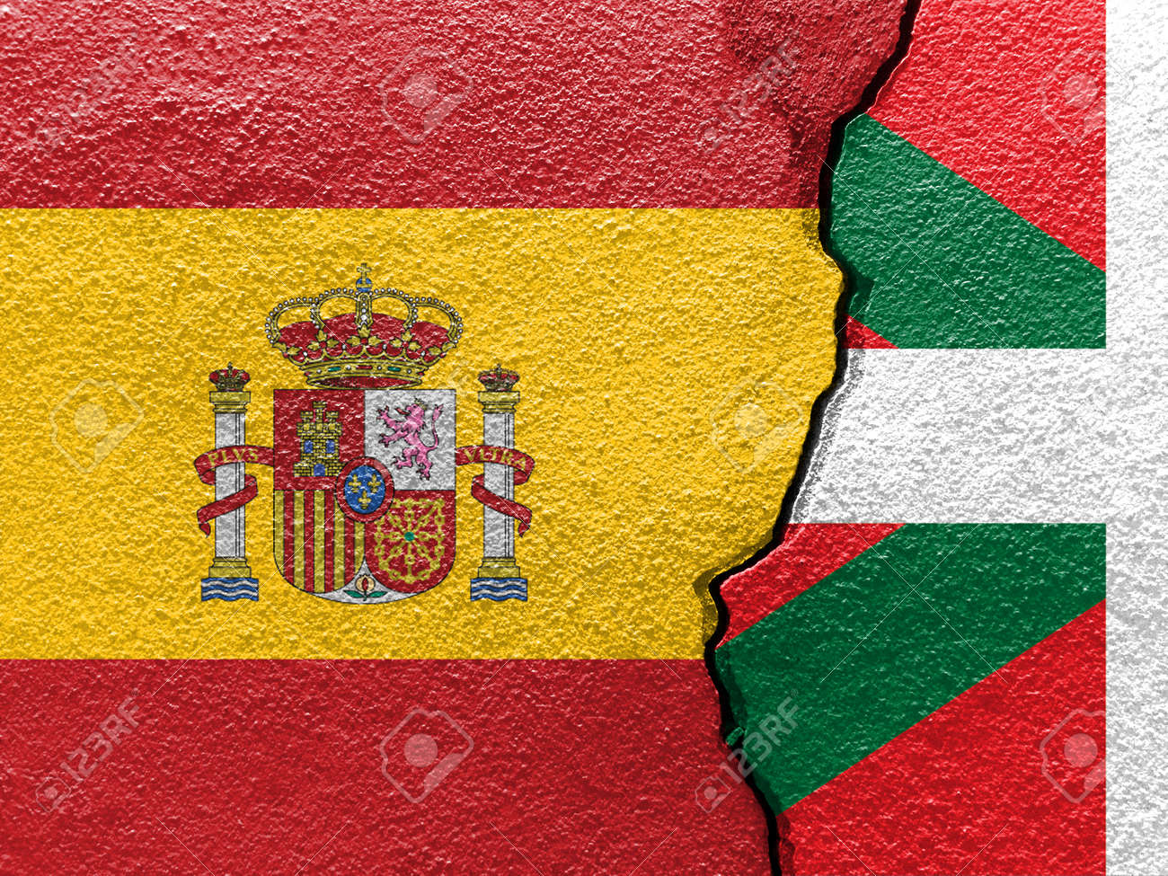 basque and spain flags