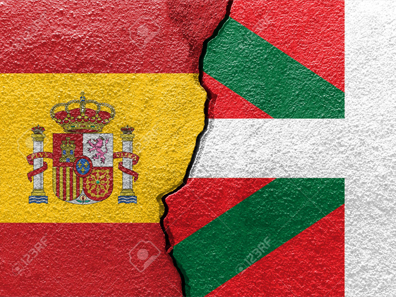 basque and spain flags