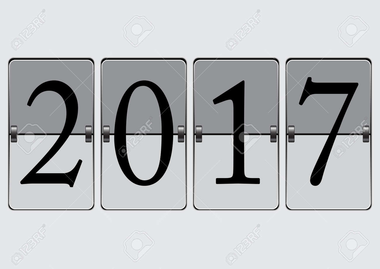 2017 new year analog calendar countdown flip board vector calander countdown