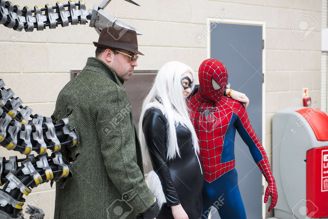 London Uk May 26 Spiderman And Doctor Octopus Cosplayers Stock