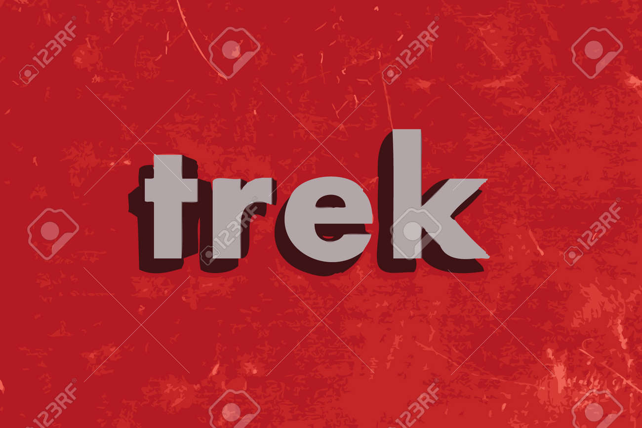 trek vector word on red concrete wall royalty free cliparts vectors