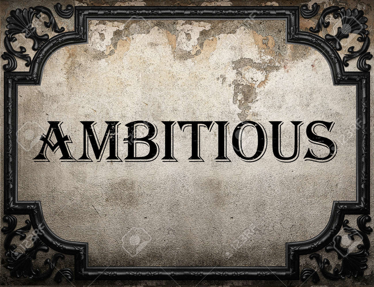 Ambitious Word On Concrette Wall Stock Photo, Picture and Royalty Free  Image. Image 51578095.