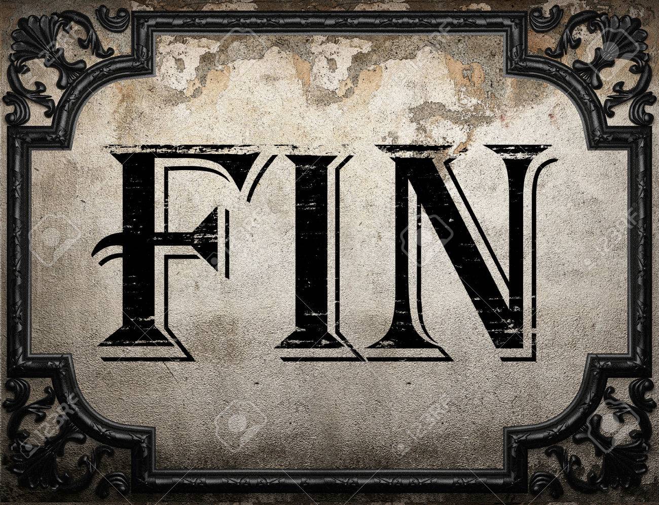 Fin Word On Concrette Wall Stock Photo, Picture And Royalty Free Image. Image 51631217.