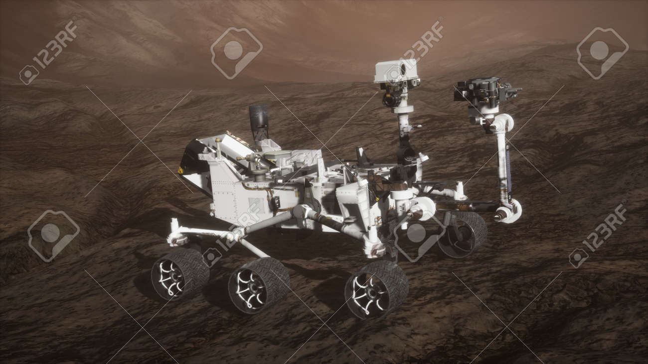 Curiosity Mars Rover Exploring The Surface Of Red Planet - 