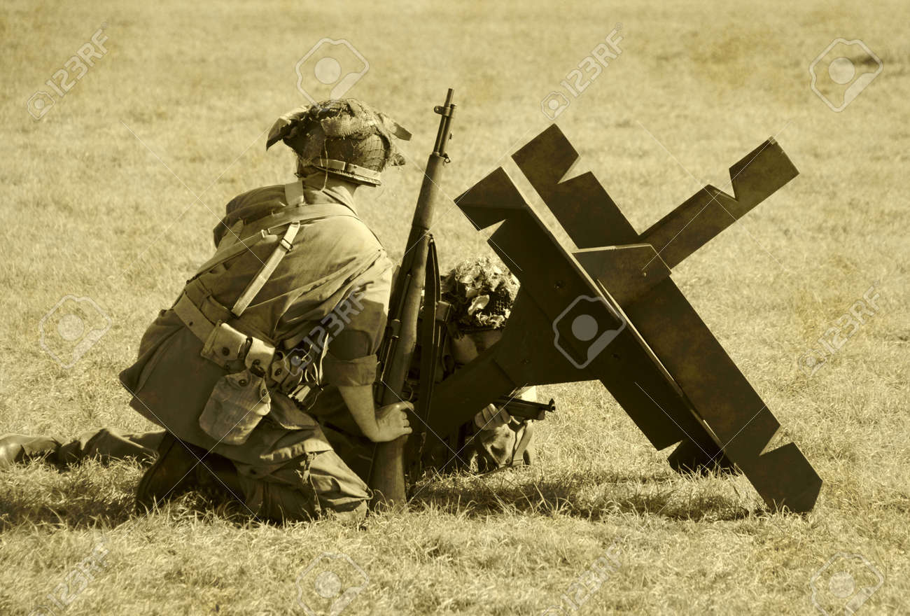 第二次世界大戦の戦場で兵士します の写真素材 画像素材 Image