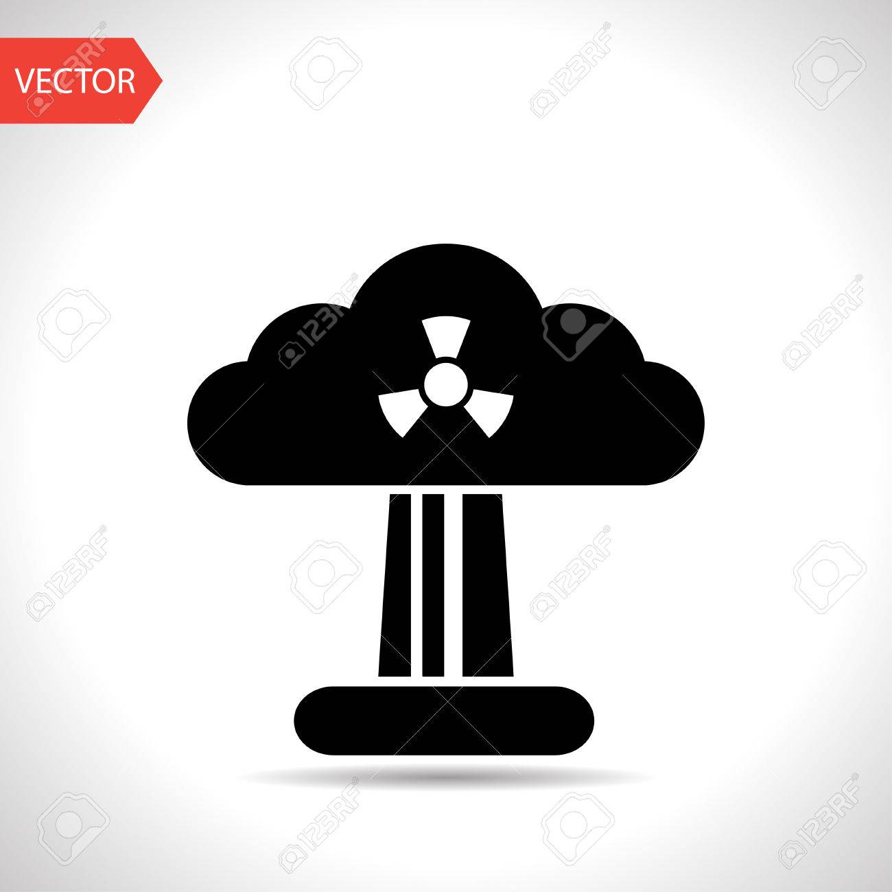 きのこ雲 核爆発 シルエット ベクトルのイラスト素材 ベクタ Image