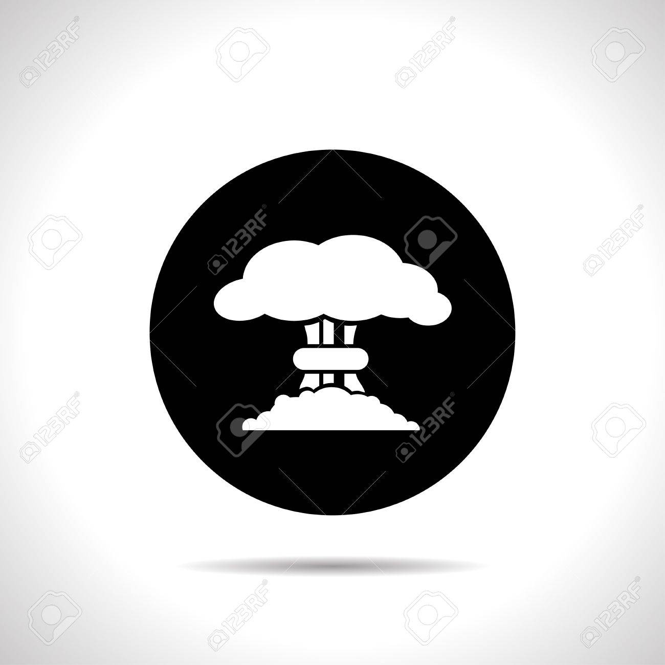 きのこ雲 核爆発 シルエット ベクトルのイラスト素材 ベクタ Image