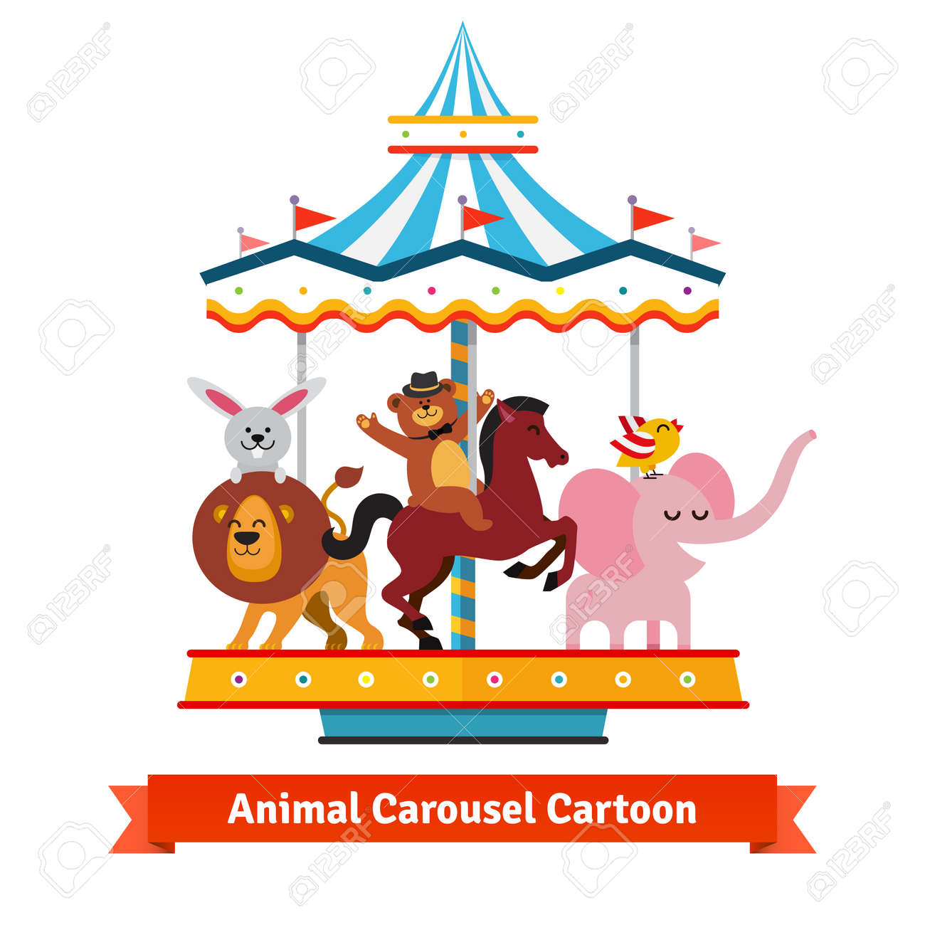 happy funny cartoon animals