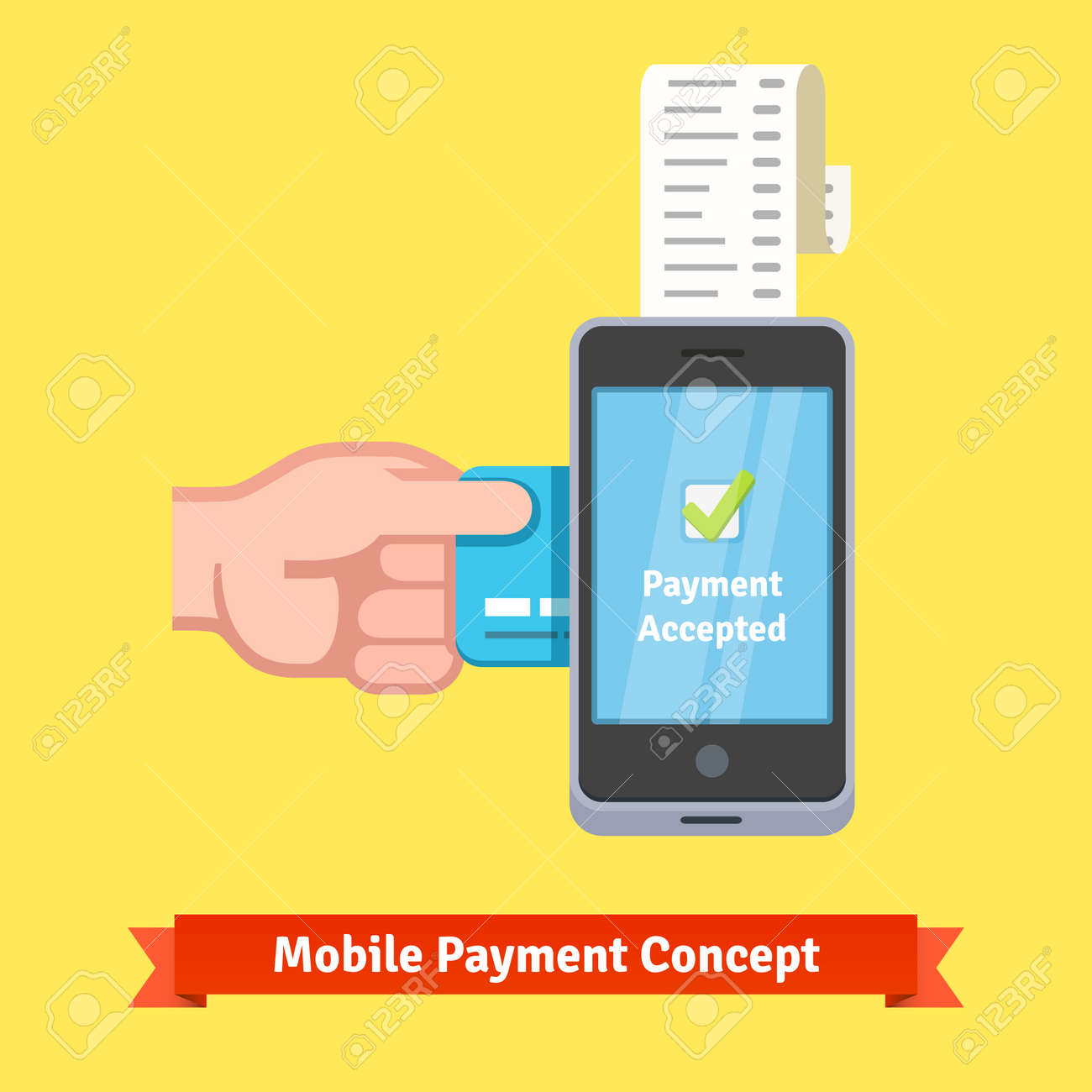 mobile payment concept man hand inserting credit card to a phone