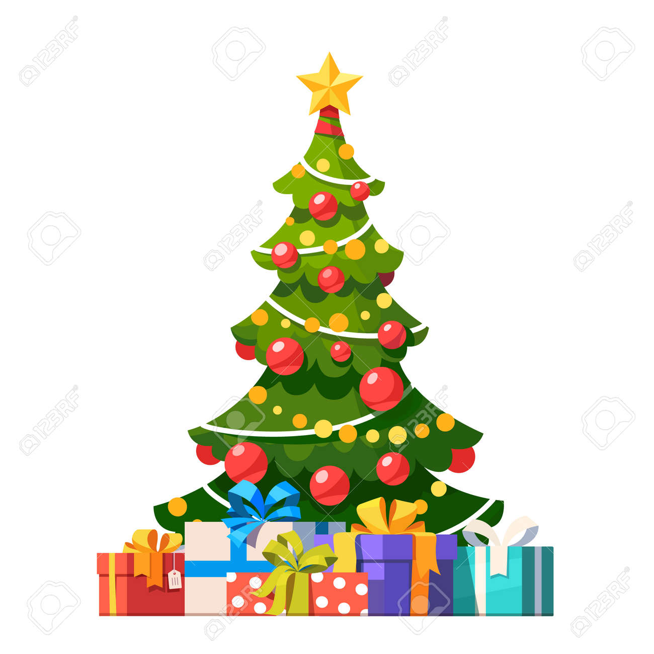 star decoration balls and light bulb chain decorated christmas christmas tree bulb