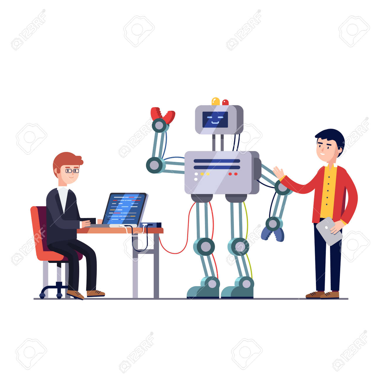 Software And Hardware Engineers Are Making And Programming Huge Royalty Free Cliparts Vectors And Stock Illustration Image 67654573