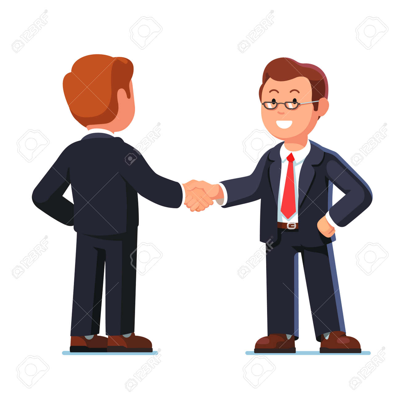 2 つ立っているビジネス人としっかりと握手のイラスト素材 ベクタ Image 2 つ立っているビジネス人としっかりと握手のイラスト素材 ベクタ Image