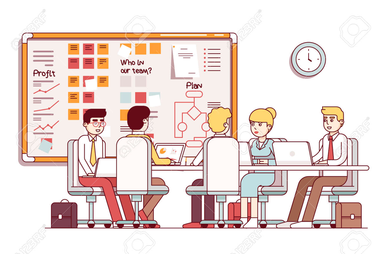 it startup company boardroom executive planning meeting interior