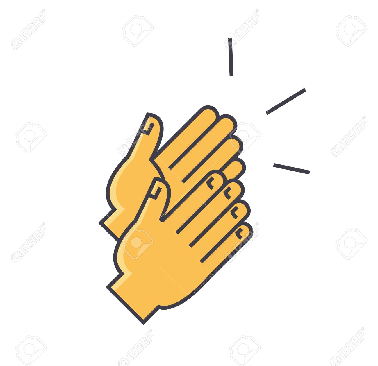 applause clapping hands concept flat linear illustration isolated