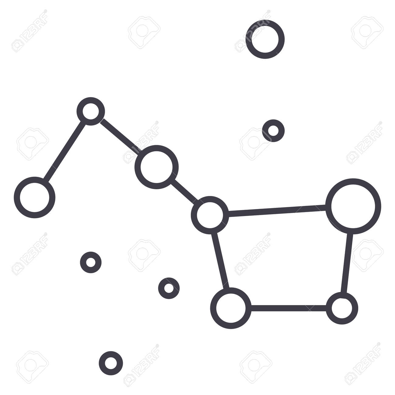 星 北斗七星 偉大な弱気ベクトル線アイコン 記号 白い背景に 編集可能なストロークの図 のイラスト素材 ベクタ Image