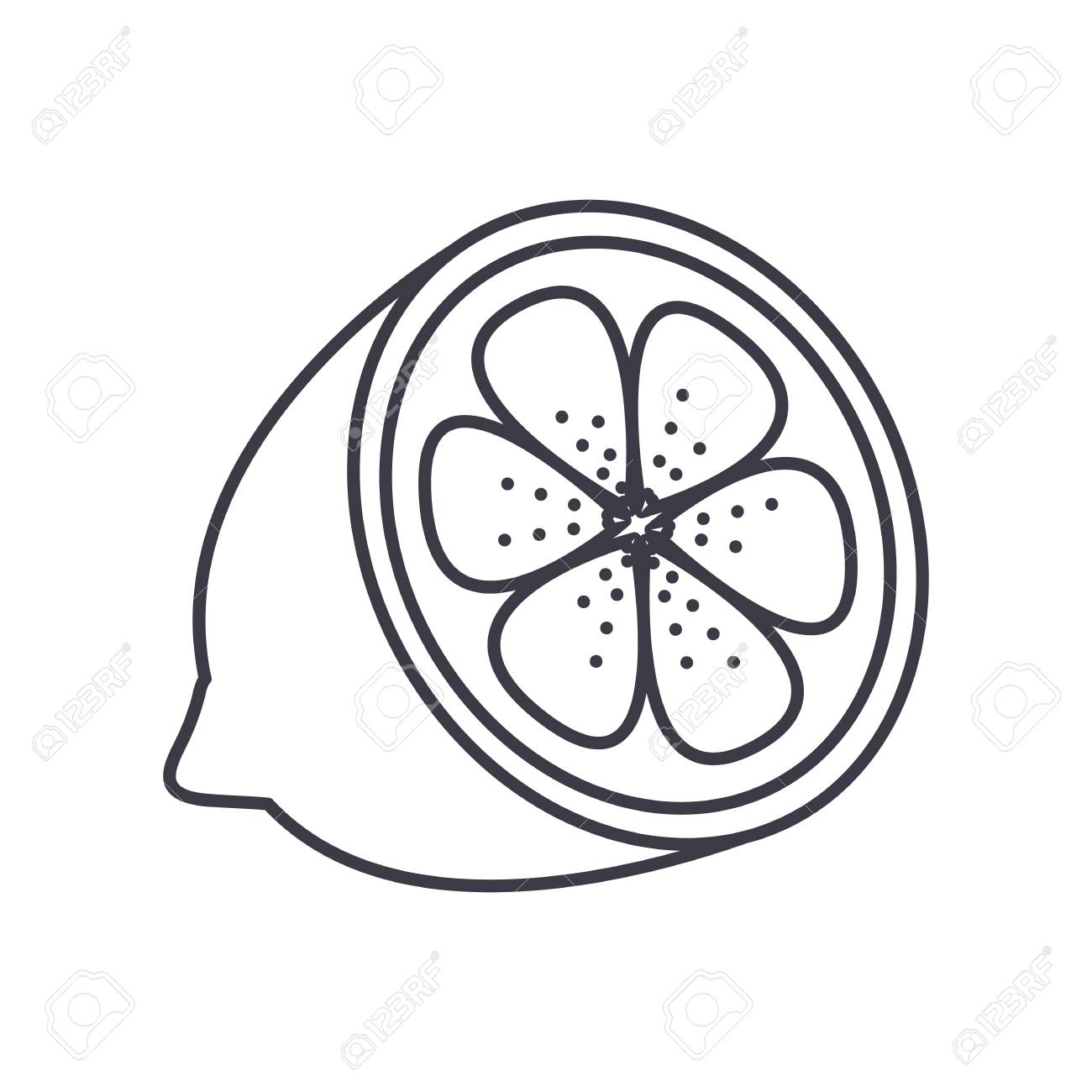 レモン ライン アイコン 記号 白い背景に 編集可能なストロークの図のイラスト素材 ベクタ Image