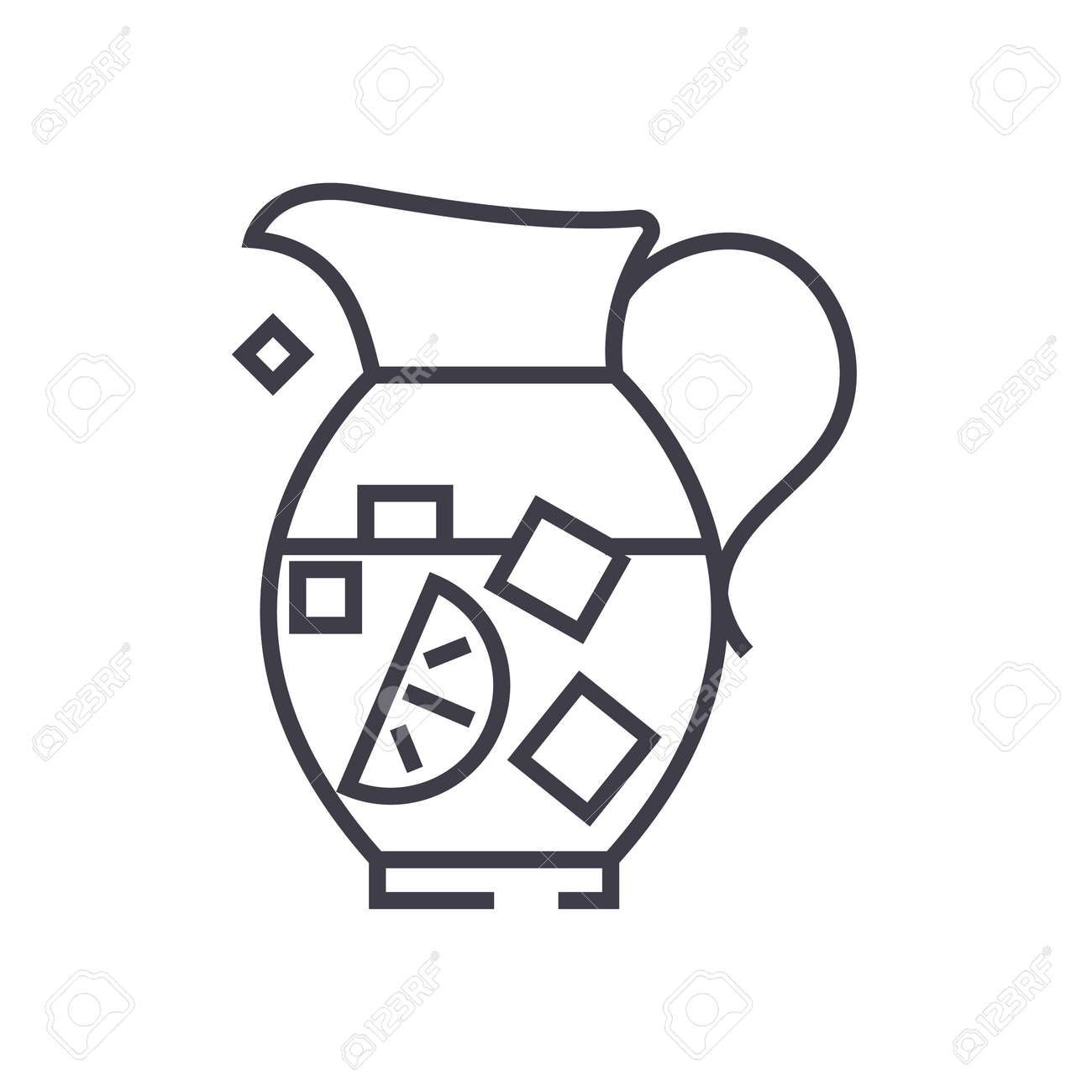 Limonadenkrug Sangria Vektorlinie Symbol Zeichen Abbildung Auf Weissem Hintergrund Editable Anschlage Lizenzfrei Nutzbare Vektorgrafiken Clip Arts Illustrationen Image 87284960