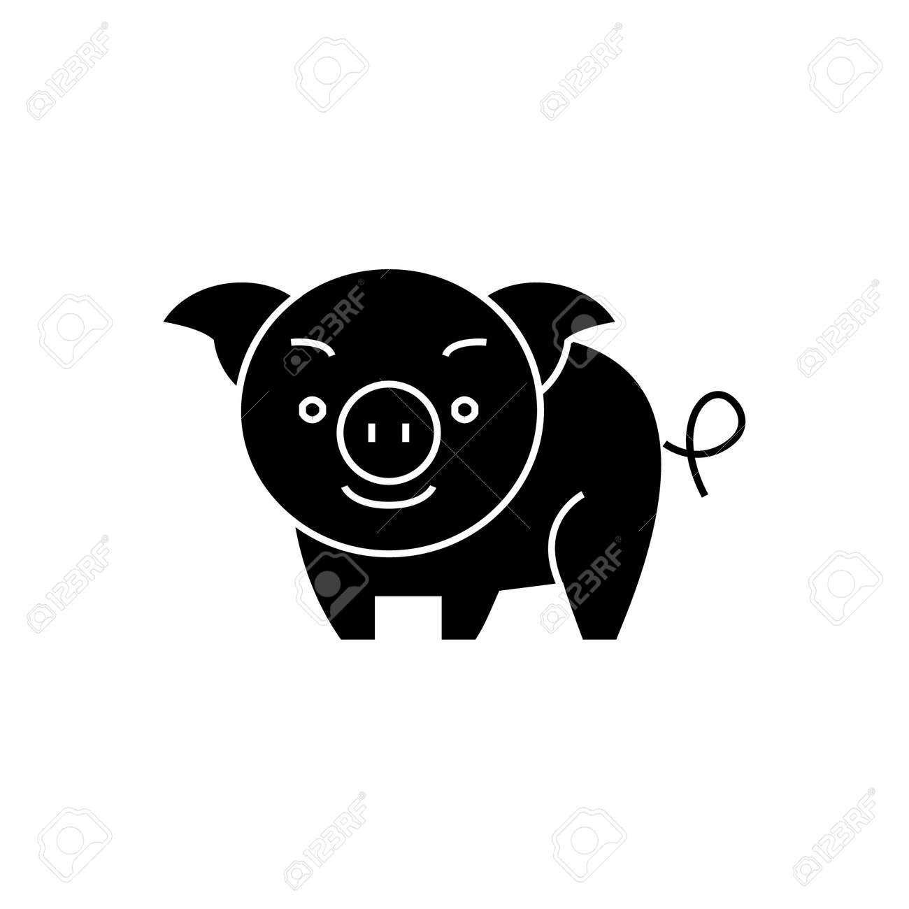 豚のかわいいアイコン イラスト ベクトル分離背景に記号 のイラスト素材 ベクタ Image