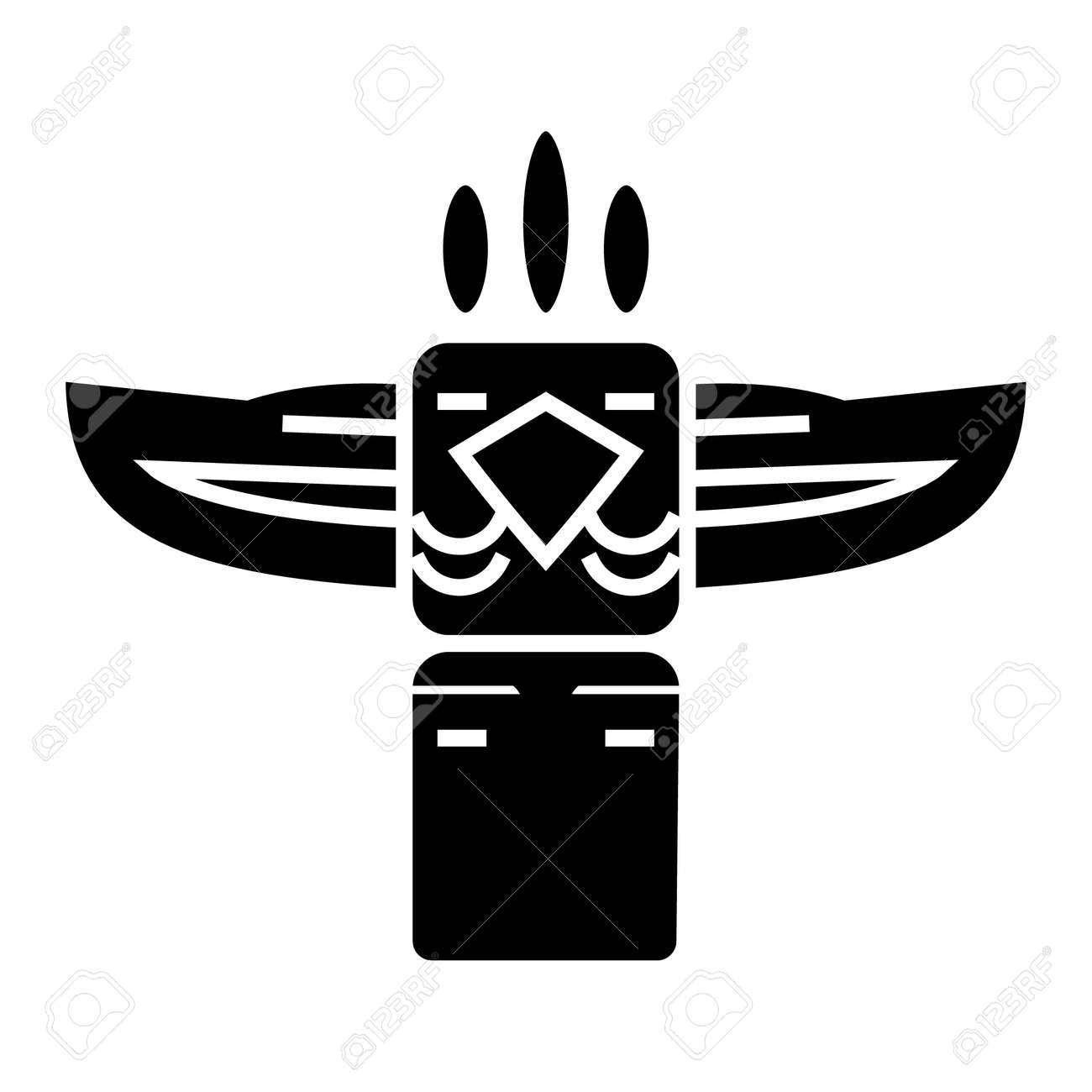トーテム ネイティブ アメリカンのアイコン イラスト ベクトルに孤立した背景に署名します のイラスト素材 ベクタ Image