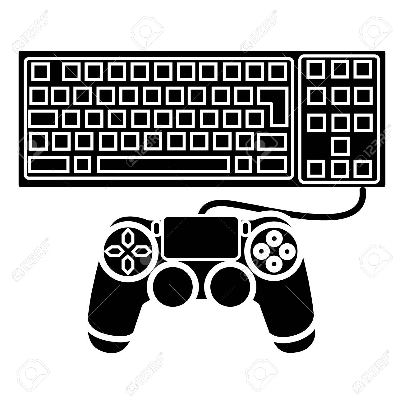 ゲームのコンピューター アイコン イラスト ベクトル分離背景に記号のイラスト素材 ベクタ Image