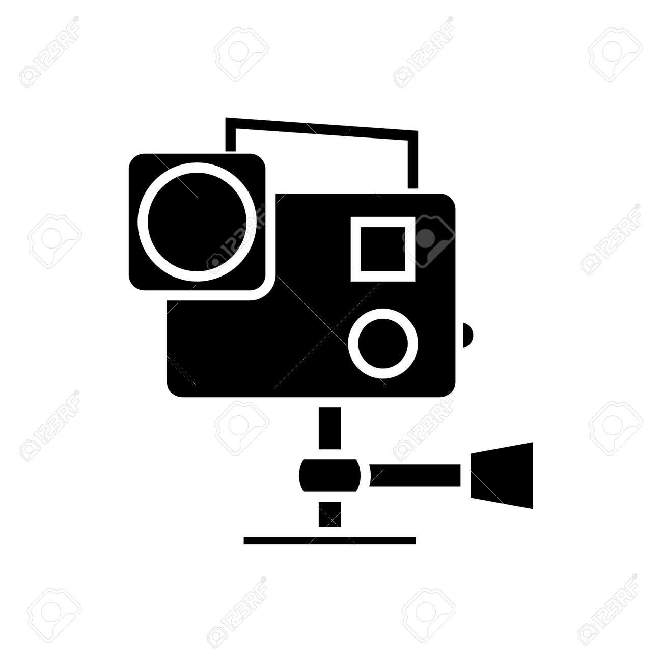 移動プロビデオカメラアイコン イラスト 孤立した背景にベクトル記号のイラスト素材 ベクタ Image