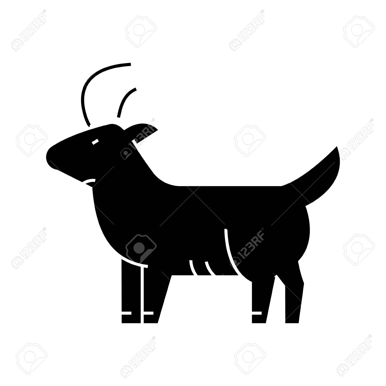 ヤギのアイコン ベクトルイラスト 孤立した背景に黒いサインのイラスト素材 ベクタ Image