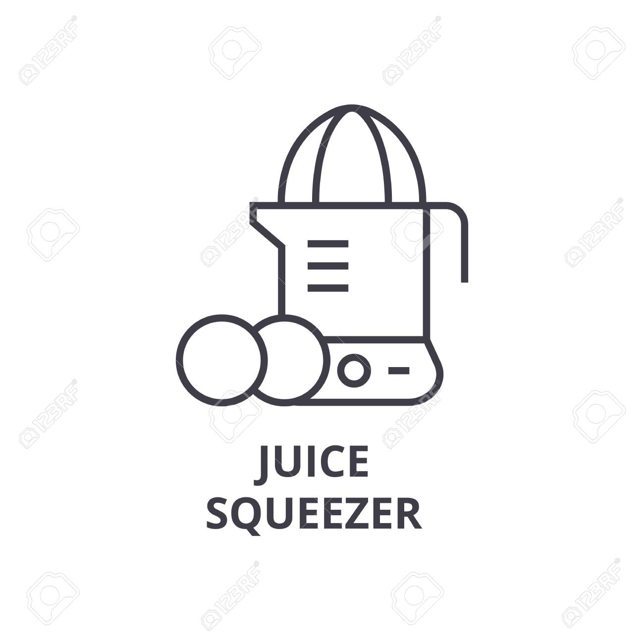 Icono De Línea De Exprimidor De Jugo, Signo De Contorno Icono De Línea De Exprimidor De Jugo, Signo De Contorno