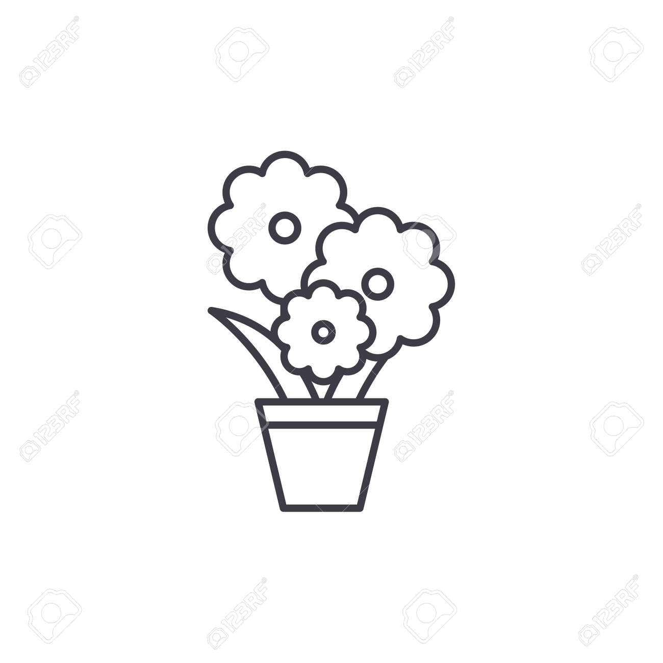 かわいい植木鉢線アイコン ベクターイラスト かわいい植木鉢フラットコンセプトサイン のイラスト素材 ベクタ Image かわいい植木鉢線アイコン ベクターイラスト かわいい植木鉢フラットコンセプトサイン のイラスト素材 ベクタ Image