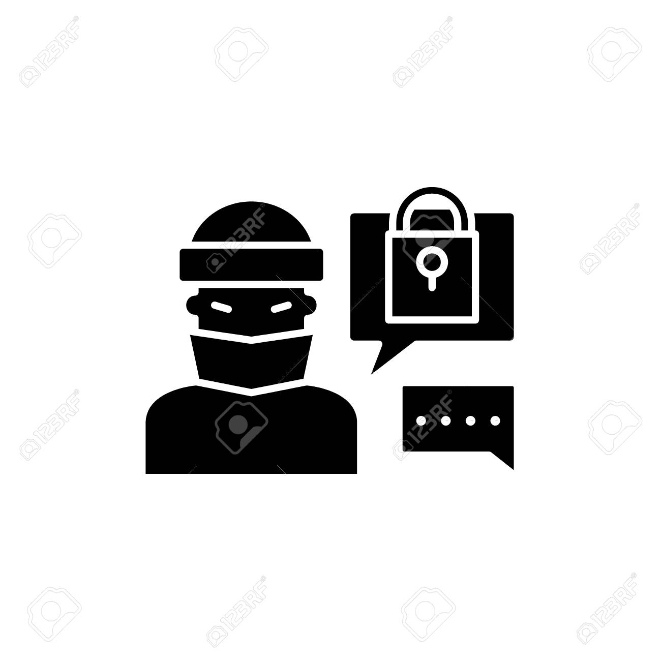 Hacking Access System Black Icon Concept Vector Sign On Isolated Royalty Free Cliparts Vectors And Stock Illustration Image 127290328