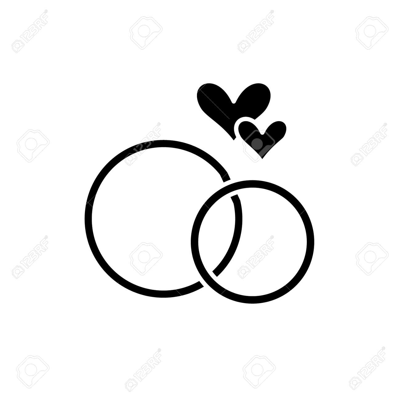 Wedding rings black icon, concept vector sign on isolated background. Wedding rings illustration, symbol - 113445716 Wedding rings black icon, concept vector sign on isolated background. Wedding rings illustration, symbol - 113445716